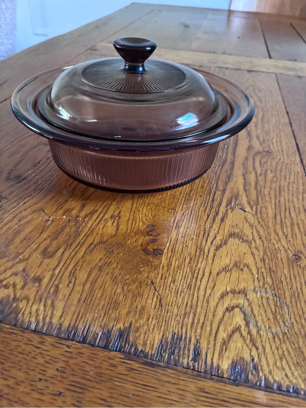 Corningware visions Amber Brown Glass Casserole with Lid